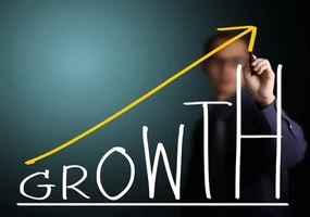 business growth on chart with arrow