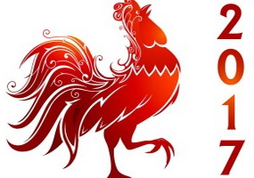 chinese new year 2017 with red rooster