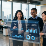 office workers review knowledgebase
