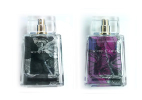 2 perfume glass bottle silkscreen printed
