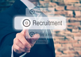 recruitment button on screen headhunt agency